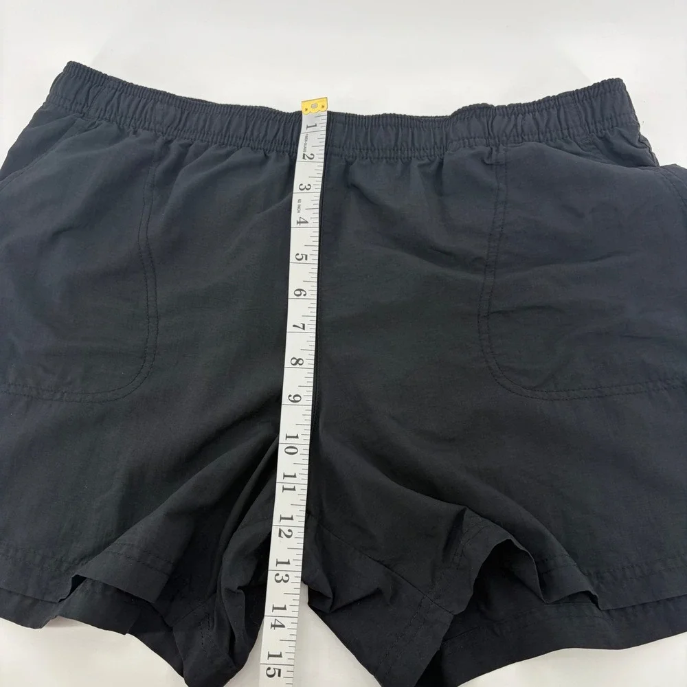 Columbia Womens XL Black Hiking Shorts Elastic Waist Nylon Pockets Activewear